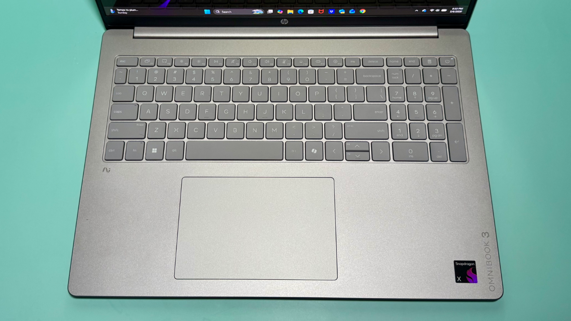 the keyboard on the hp omnibook 3 16