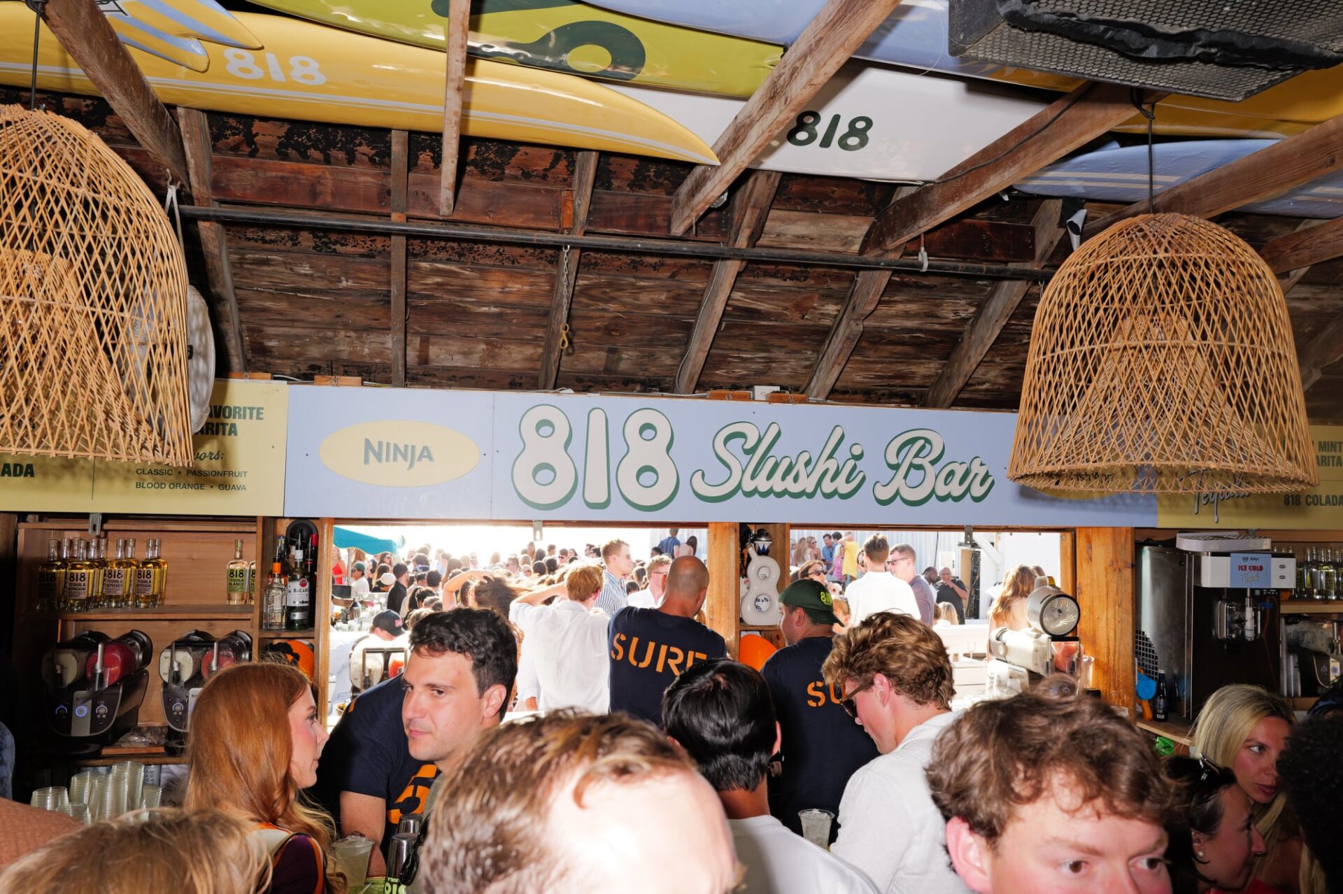 818 Slushy Bar at The Surf Lodge crowded with guests