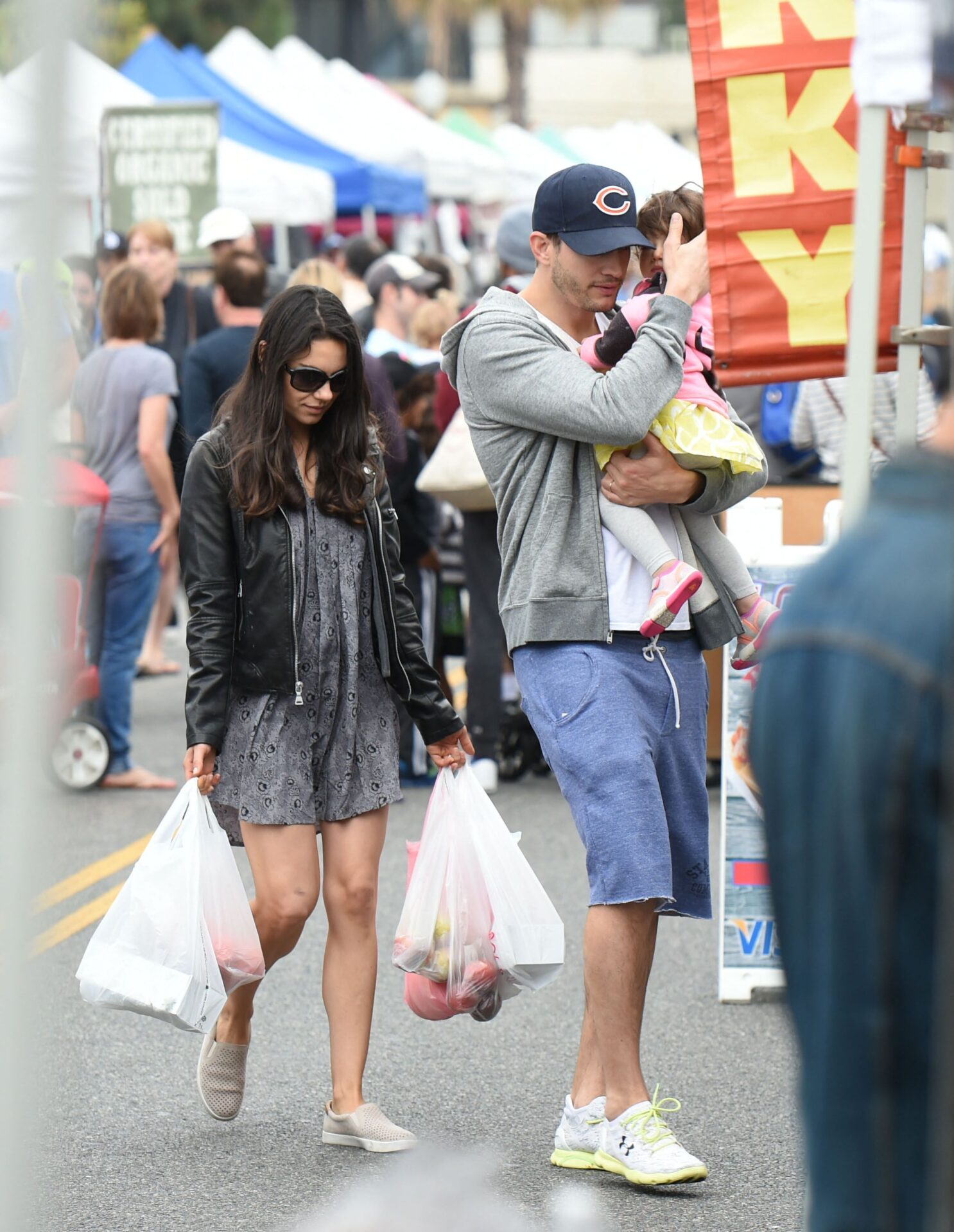 Ashton Kutcher and Mila Kunis at the Farmers Market