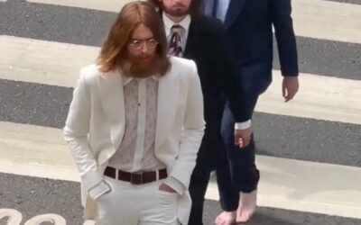 Paul Mescal, Barry Keoghan, Joseph Quinn, and Harris Dickinson Just Recreated the Beatles’ Abbey Road Crossing for Sam Mendes’ Biopics