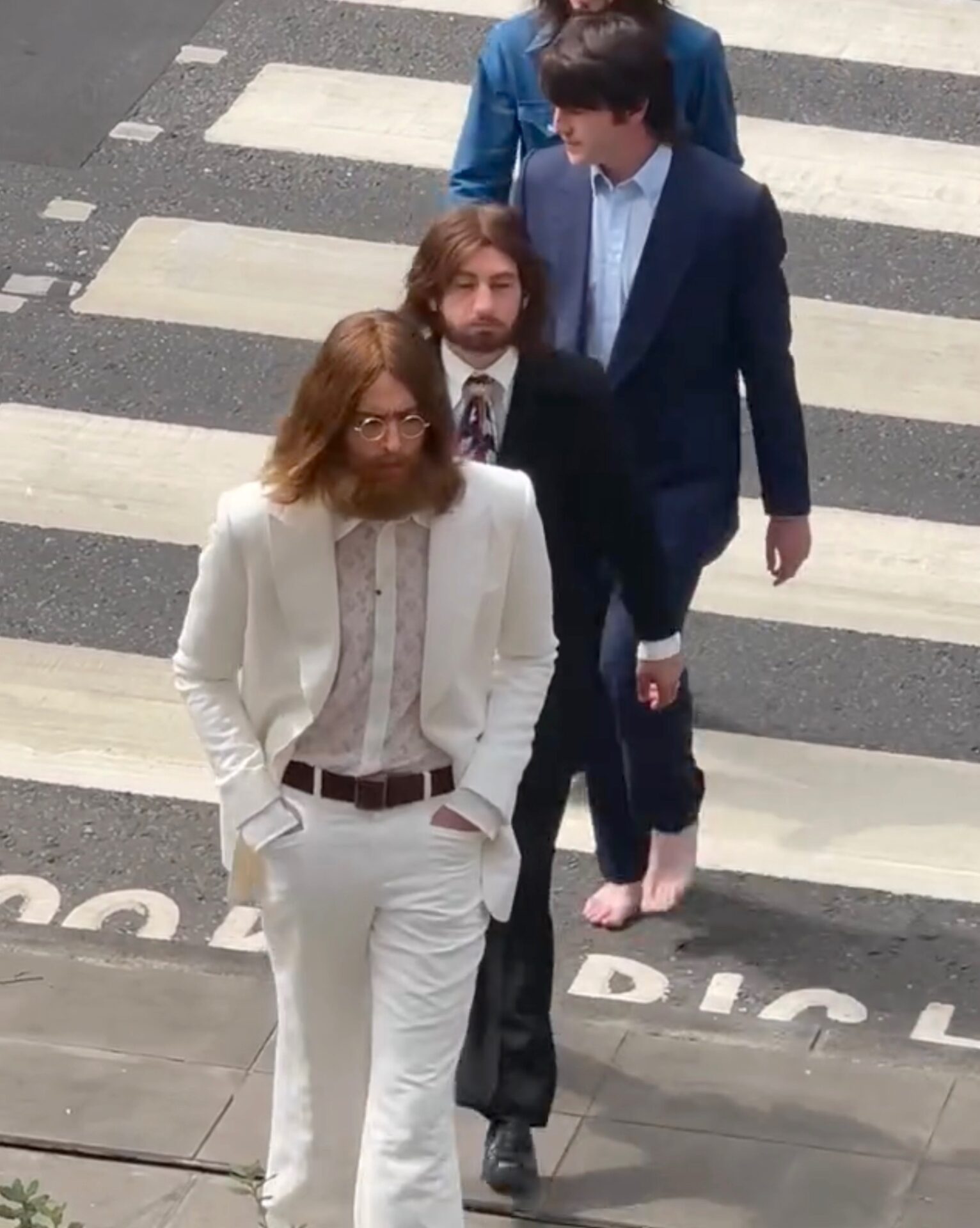Paul Mescal, Barry Keoghan, Joseph Quinn, and Harris Dickinson Just Recreated the Beatles’ Abbey Road Crossing for Sam Mendes’ Biopics