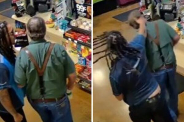“I’m Gonna Beat Your A**- Amazon Delivery Driver Violently Assaults Senior Citizen Inside Gas Station for Completely Senseless Reason (VIDEO)