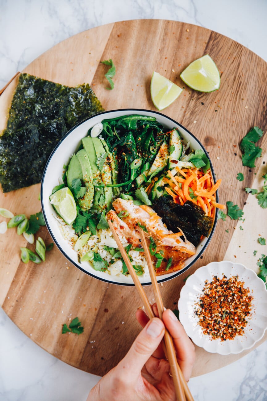 salmon roll sushi bowl_quick summer dinners