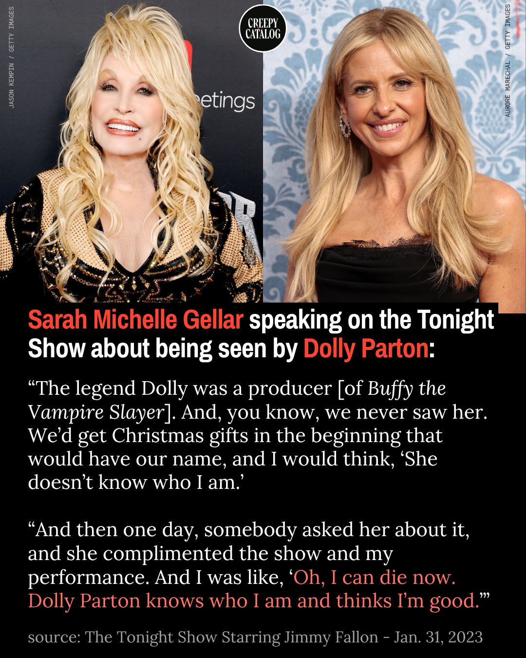 Sarah Michelle Gellar on Being Recognized by Dolly Parton, a Producer on Buffy the Vampire Slayer