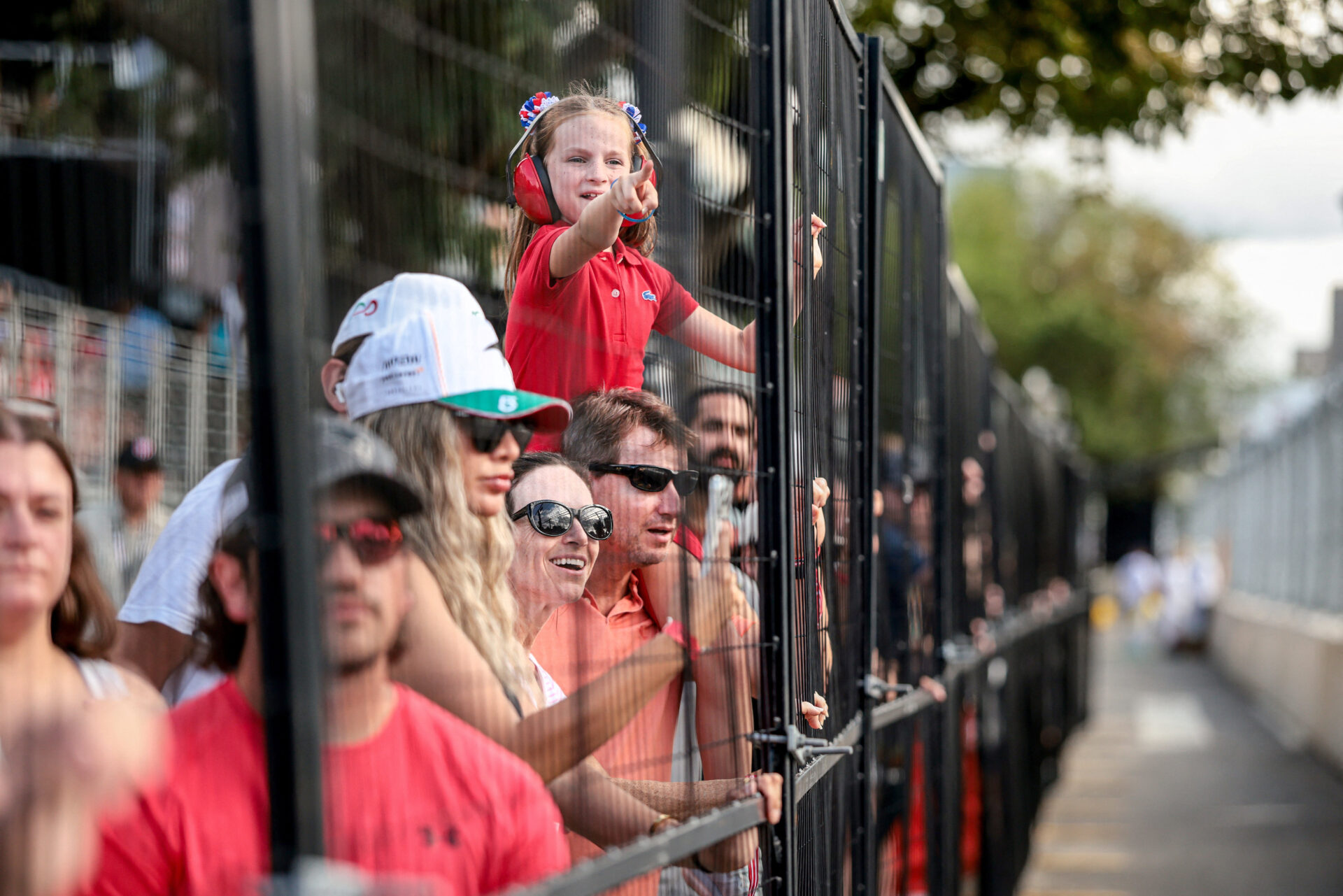 Fans watching IndyCar drivers practice for the Freedom 250 Grand Prix in Washington, D.C.