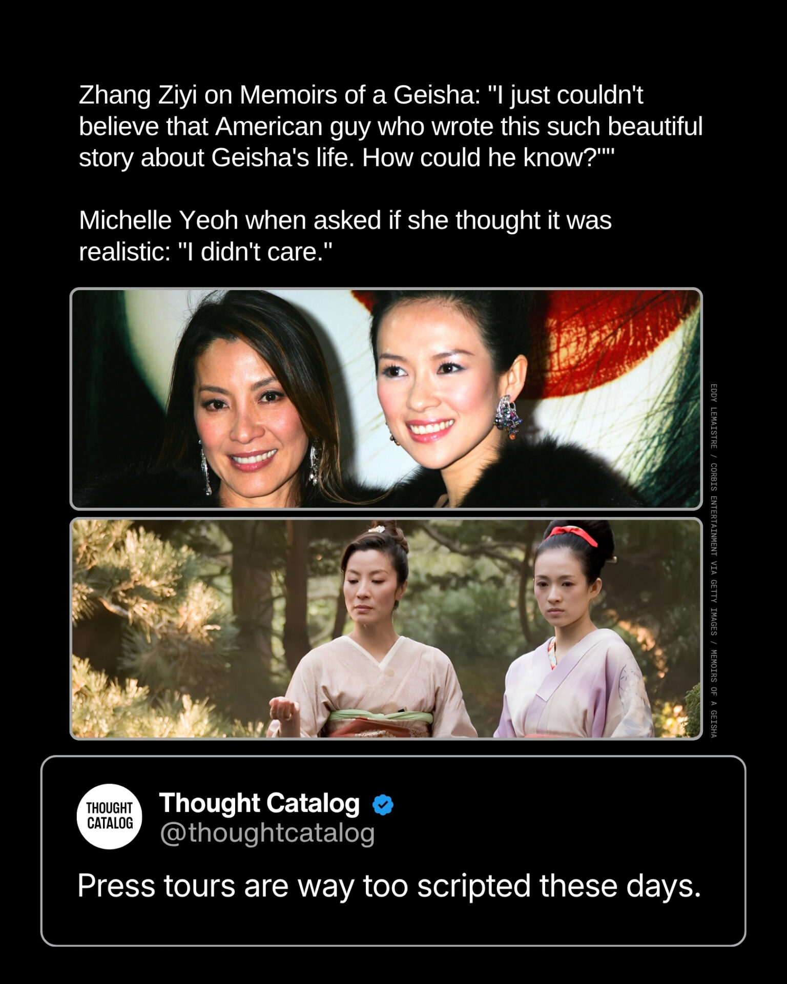 Zhang Ziyi and Michelle Yeoh Reflect on Whether Memoirs of a Geisha Felt Realistic