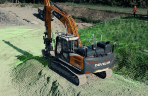 A terrain mesh illustrating Gravis Robotics' sensing capabilities. The company raised funding in August 2026.