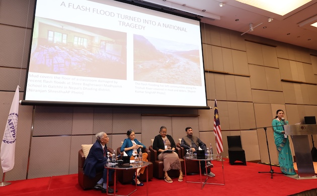 Dr. Toshima Karki, a member of Nepal's House of Representatives, speaking at the AFPPD annual conference held in Kuala Lumpur, Malaysia. Credit: APDA