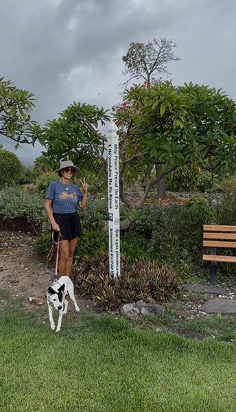 Walking Pearl for Peace at Makaʻeo Walking Path in Hawaiʻi.
