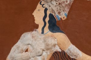 The Prince of the Lilies Fresco in Heraklion, Greece