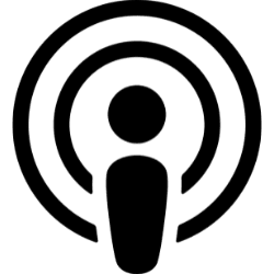 black apple podcasts logo
