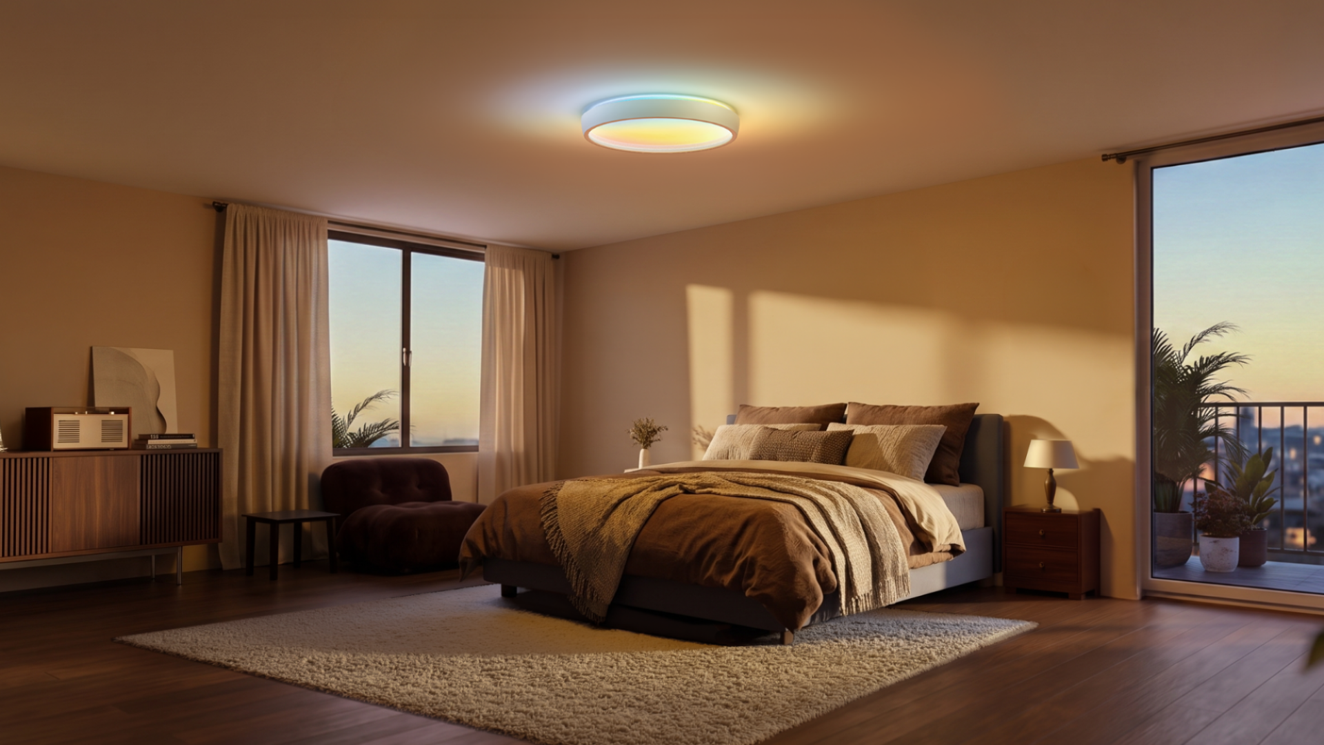 the Govee Sky Ceiling Light in a living room