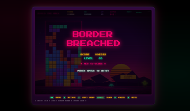 screenshot of 'build the wall' game on arcade.gov