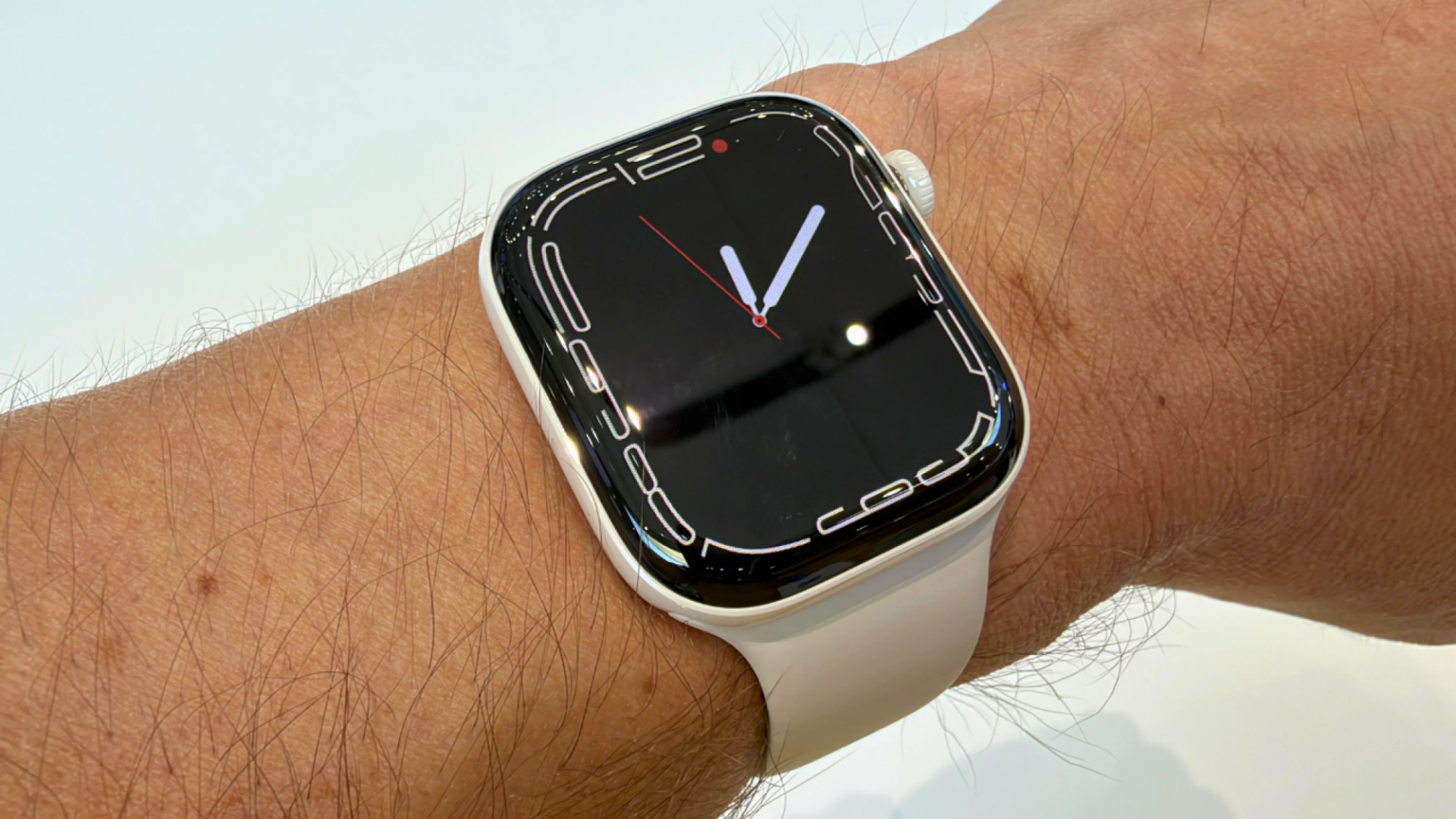 Apple Watch Series 12 in ceramic on a man's wrist