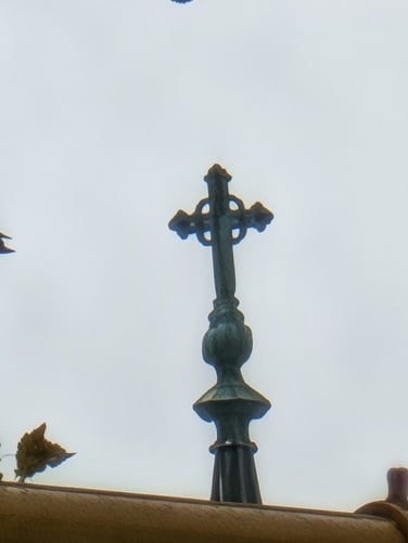 A church steeple that was probably a mile away from where I was standing