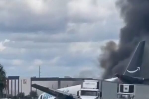 DEVELOPING: Amazon Boeing Plane Bursts Into Flames After it Overshoots Runway at Miami International Airport (VIDEO)