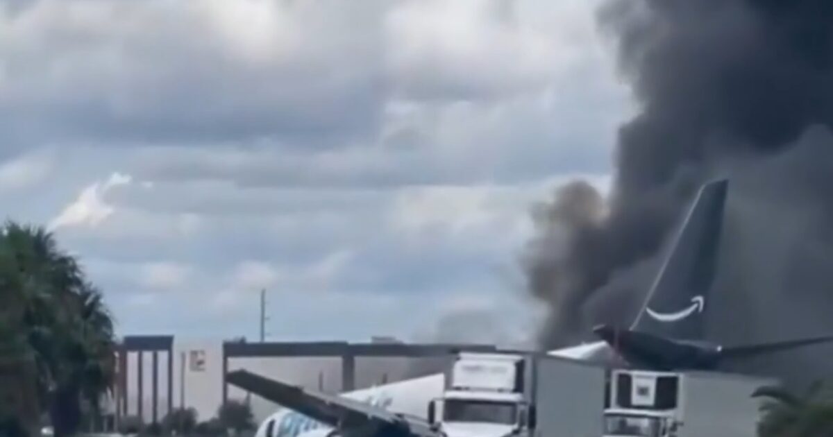 DEVELOPING: Amazon Boeing Plane Bursts Into Flames After it Overshoots Runway at Miami International Airport (VIDEO)