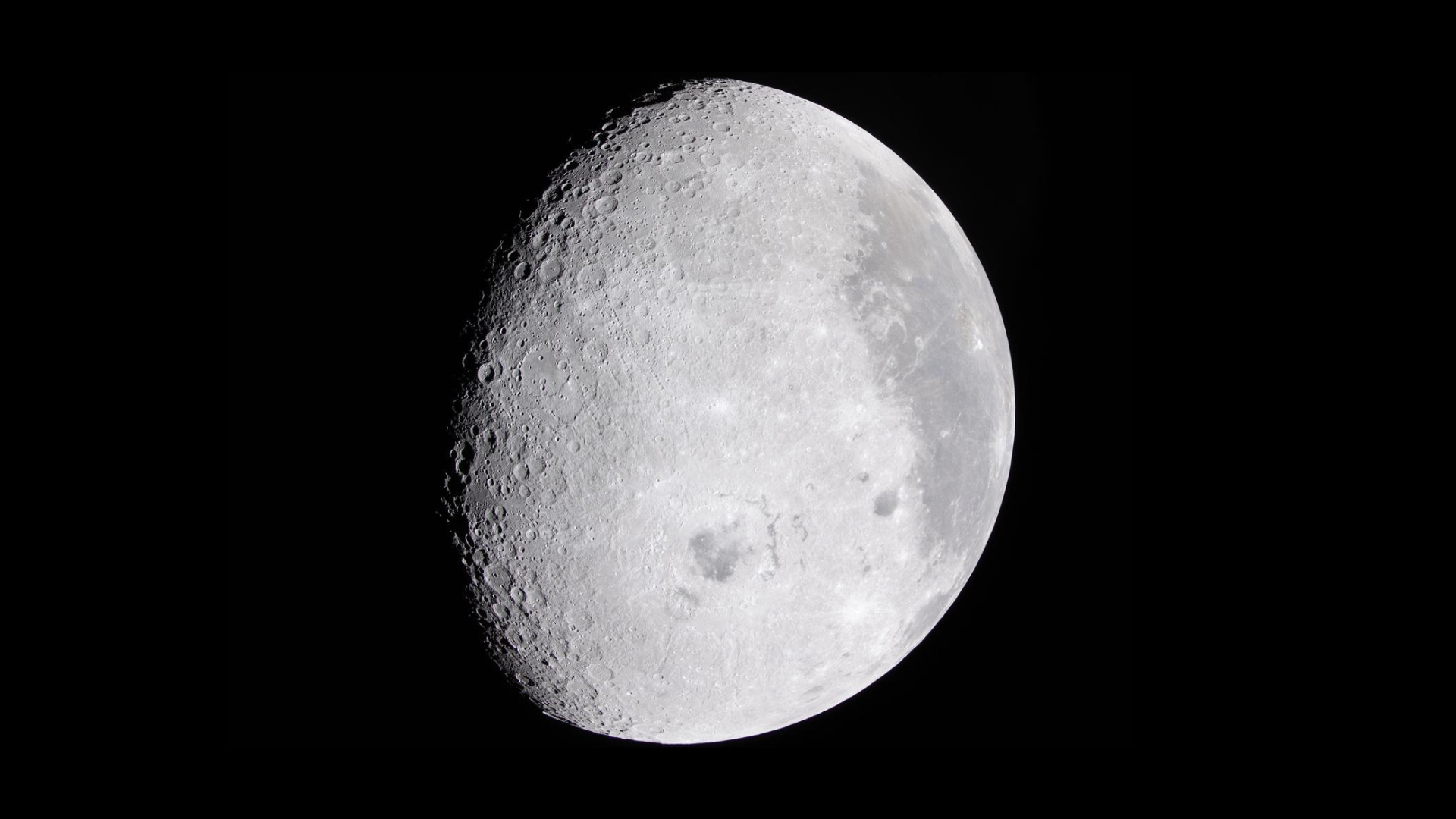 During the first shift of the lunar flyby observation period, the Artemis II crewcaptured more than two-thirds of the Moon, highlighting surface details on the nearside